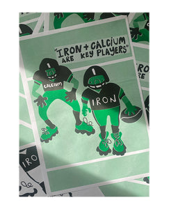 Iron & Calcium Risograph Print